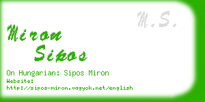miron sipos business card